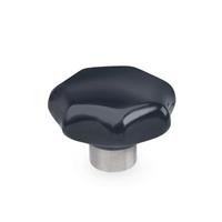 GN 6336.1 Star Knob Duroplast with Protruding Stainless Steel Bushing